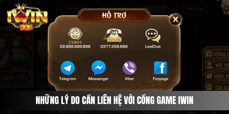 Những lý do cần liên hệ với cổng game Iwin